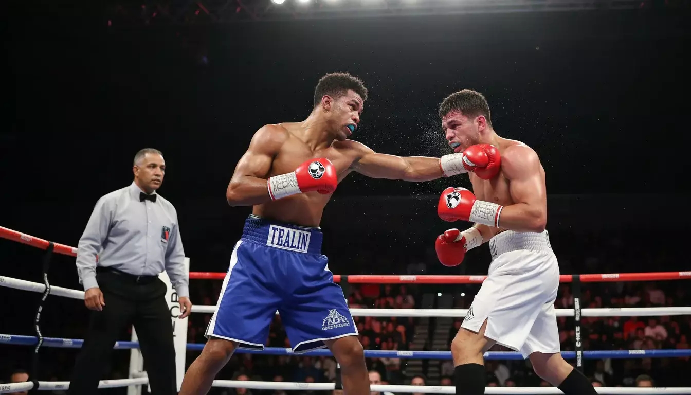 Boxer liefert einen entscheidenden Treffer im Boxring